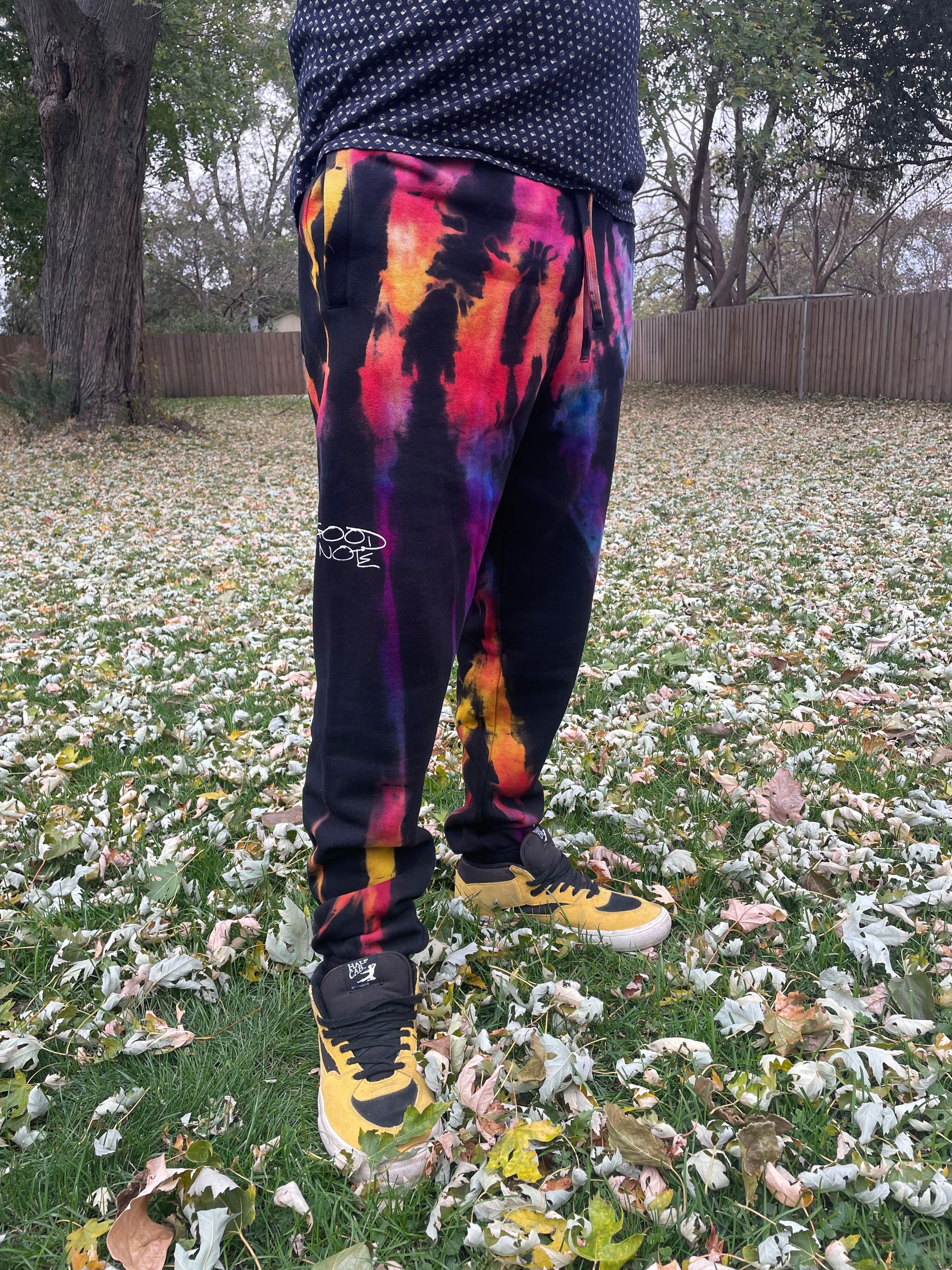 Half tie dye sweatpants sale